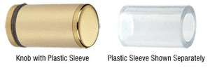 CRL Brass Cylinder Style Single-Sided Shower Door Knob With Plastic Sleeve
