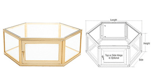CRL Brite Gold Anodized Custom Size Hexagon Showcase