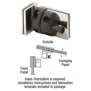 CRL 316 Polished Stainless 90 Degree Glass-to-Glass Gate Latch