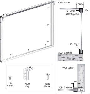 CRL Satin Anodized Wood End Showcase Low Profile Front Assembly