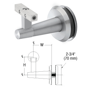 CRL-Blumcraft® Pacific Series Mill Aluminum Glass Mounted Hand Rail Bracket