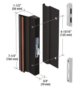 CRL Black Hook-Style Surface Mount Handle 4-15/16" Screw Holes