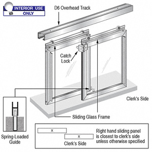 CRL Horizontal Sliding "Daisy" Pass-Thru Assembly With D6 Header/No Jambs