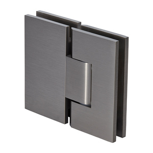 CRL Brushed Nickel Vienna 380 Series Adjustable 180 Degree Glass-to-Glass Hinge