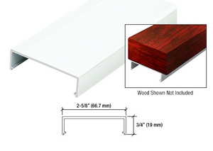 Oyster White Top Rail Adaptor for Wood 241" Long