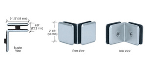 CRL Brushed Nickel Estate Series 90 Degree Glass-to-Glass Clamp