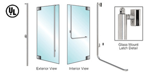 CRL-Blumcraft® Brushed Stainless Left Hand Reverse Glass Mount Keyed Access 'FS' Exterior, Top Securing Panic Handle for 5/8" Glass