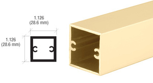 CRL Brite Gold Anodized 1-1/8" Square Tubing for Partition Post