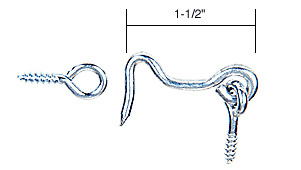 CRL 2" Long Window Screen Hook and Eye
