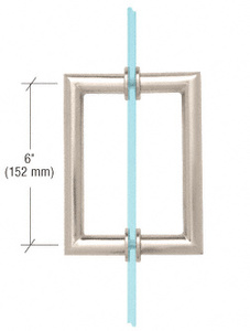 CRL Polished Nickel 6" MT Series Round Tubing Mitered Corner Back-to-Back Pull Handle