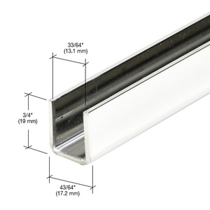 CRL 316 Polished Stainless 1/2" Fixed Panel Shower Door Deep U-Channel - 95"