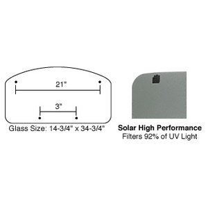 CRL/SFC 16 x 36 NewPort Sunroof High Performance Solar Replacement Glass