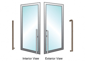 CRL-Blumcraft® Oil Rubbed Bronze Right Hand Reverse Aluminum Door Mount "KS" Exterior Dummy Handle