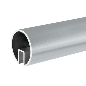 CRL Mill 3-1/2" Extruded Aluminum Cap Rail for 1/2" or 5/8" Glass - 240"