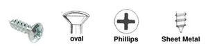 CRL 6 x 1-1/4" Oval Head Phillips Sheet Metal Screws