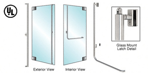 CRL-Blumcraft® Polished Stainless Left Hand Reverse Glass Mount Keyed Access "F" Exterior, Top Securing Panic Handle