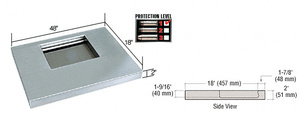 CRL Brushed Stainless 48" Wide x 18" Deep Level 1 Protection Stainless Steel Shelf with Deal Tray