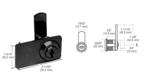 CRL Black Keyed Alike Double Door Cam Lock