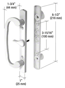 CRL White 8-1/2" Mortise-Style Handle 3-15/16" Screw Holes