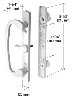 CRL White 8-1/2" Mortise-Style Handle 3-15/16" Screw Holes