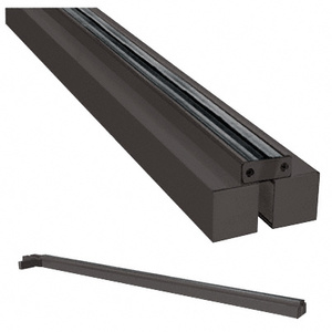 CRL Black Bronze Anodized Custom Size Double Door Glass-to-Wall Floating Header with Fin Brackets