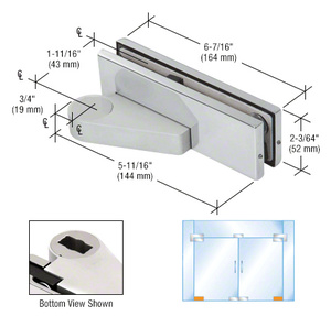 CRL Polished Stainless Right Offset Bottom Door Patch Fitting