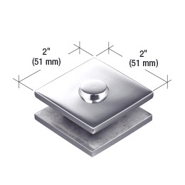 CRL Polished Stainless 2" x 2" Square Mall Front Clamp