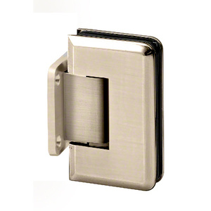 Brushed Nickel Wall Mount with Short Back Plate Adjustable Premier Series Hinge