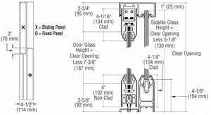 CRL Satin Brass SSR Bottom Rolling Sliding Door System XO/OX