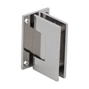 CRL Polished Nickel Geneva 537 Series Wall Mount Full Back Plate Standard Hinge With 5 Degree Offset