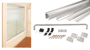 CRL Brite Anodized 60" x 72" Cottage DK Series Sliding Shower Door Kit with Metal Jambs for 1/4" Glass