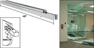 CRL Satin Anodized Single Narrow Floating Header with Surface Mounted Top Pivots - for 36" Wide Opening