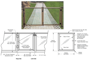 CRL Custom 350 Series Aluminum Railing Gate for Glass