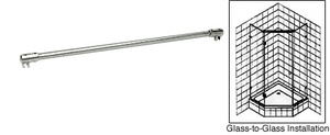 CRL Satin Chrome 39" Sleeve-Over Glass-To-Glass Support Bar for 3/8" to 1/2" Thick Glass