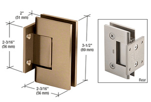 CRL Brushed Bronze Geneva 074 Series Wall Mount Short Back Plate Hinge