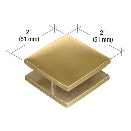 Square Glass Shelf Clamp / Bracket - Brass Shelf Bracket