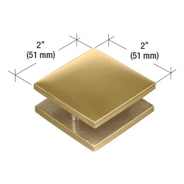 CRL Polished Brass 2" x 2" Square Mall Front Clamp