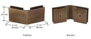 CRL Brushed Bronze Square 135 Degree Glass-to-Glass Clamp