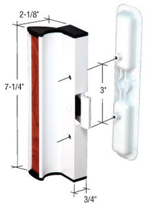 CRL White Clamp-Style Surface Mount Handle 3" Screw Holes for 950 Series Dual Glazed International Doors