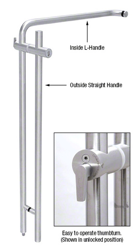 CRL 316 Polished Stainless 48" Right Hand LLPA Series Locking Ladder Pull - Straight Exterior