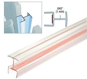 CRL Clear Copolymer Strip for T-Joint Junctions Where 3 Glass Panels Meet - 1/2" (12mm) Tempered Glass