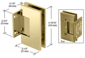 CRL Unlacquered Brass Vienna 074 Series Wall Mount Short Back Plate Hinge