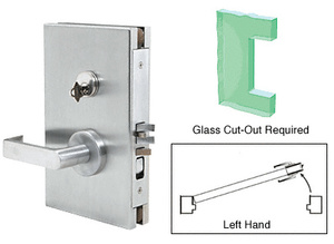 CRL Satin Anodized 6" x 10" LH Center Lock with Deadlatch in Office Function