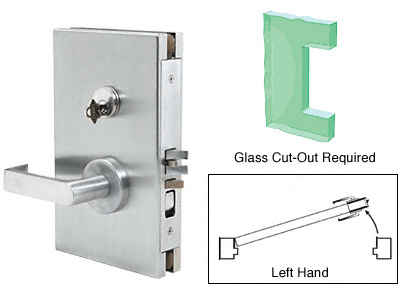 CRL Satin Anodized 6" x 10" LH Center Lock with Deadlatch in Office Function