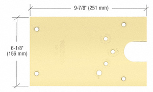 Rixson® Polished Brass 27 Series Left Hand Offset-Hung Floor Mounted Door Closer Cover Plate