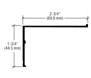 CRL-U.S. Aluminum White KYNAR® Paint 1-3/4" x 2-3/4" Molding - 21'-2"