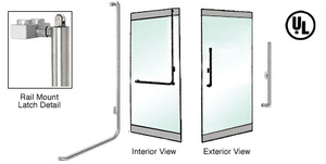 CRL-Blumcraft® Polished Stainless Right Hand Reverse Rail Mount Keyed Access 'H' Exterior, Top Securing Panic Handle