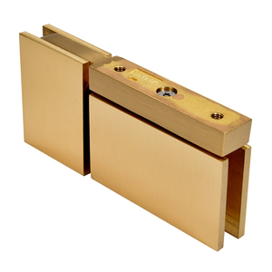CRL Satin Brass Cardiff Top or Bottom Mount Pivot with Attached U-Clamp Hinge