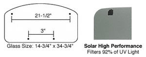 CRL/SFC 16 x 36 NewPort Sunroof Solar High Performance Glass with Hardware