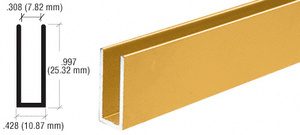 CRL Gold Anodized 1/4" Single Channel with 1" High Wall